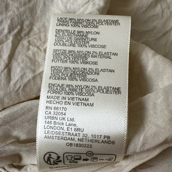 FREE PEOPLE Now & Then Maxi Skirt Cream Floral Lace Ruffled Cottagecore - Picture 13 of 15